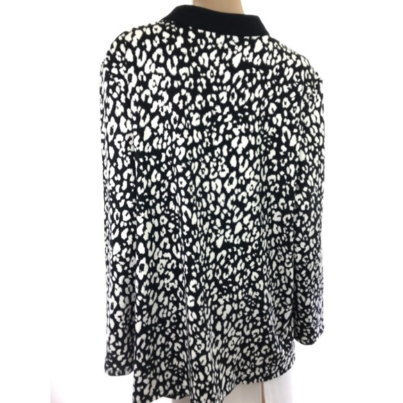Jules & Leopold Top Blouse Size 3X Black & White Long Sleeves Polyester/Spandex - Picture 4 of 5